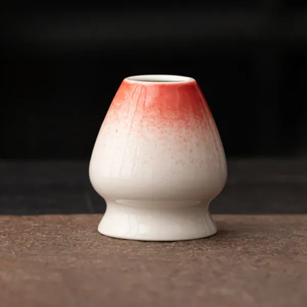 Kiln Red glaze matcha whisk holder